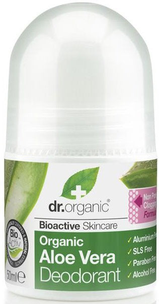 Dr.Organic Aloe Vera Deodorant Roll-On, Αποσμητικό με Βιολογική Αλόη Βέρα, 50 ml